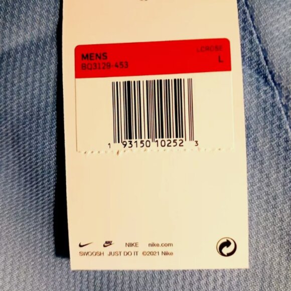 Nike Mens Athletic Tank Size L Reversible Mesh Lacrosse Light Blue NWT - Picture 6 of 6